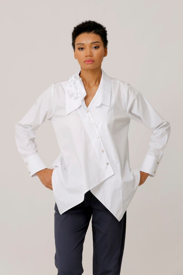 Bize Asymmetrical Shirt - Coral