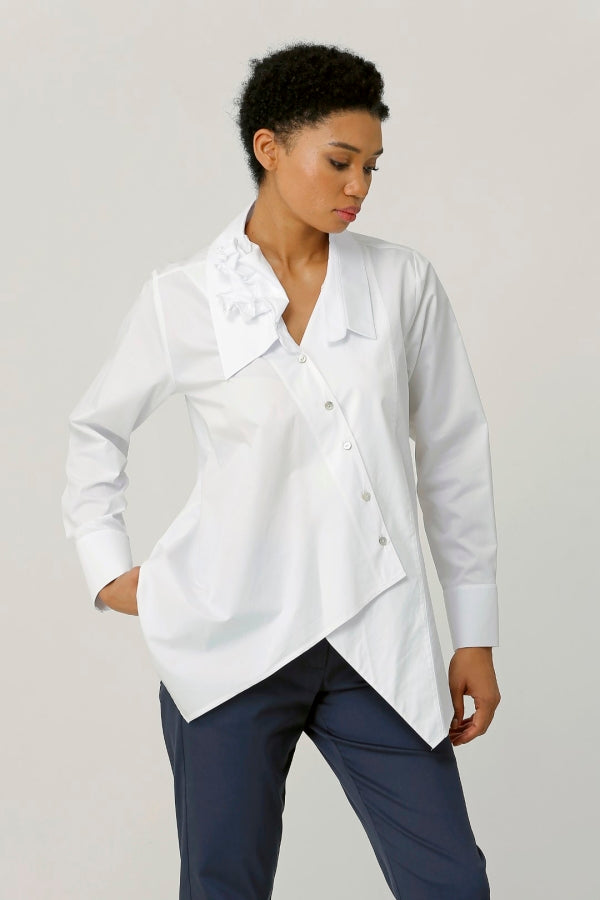 Bize Asymmetrical Shirt - Coral