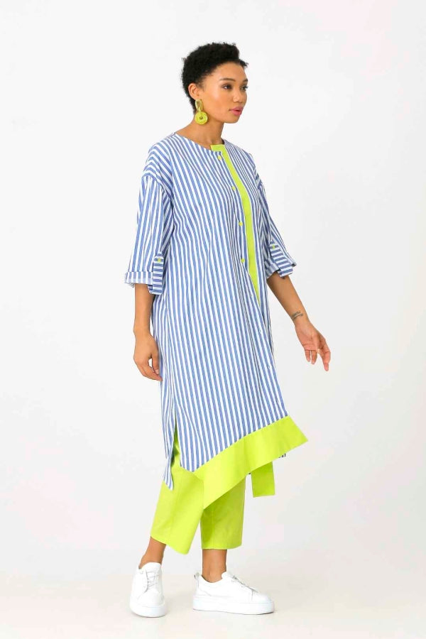 BIZE Striped Shirt Dress