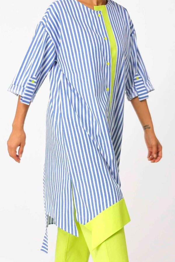 BIZE Striped Shirt Dress