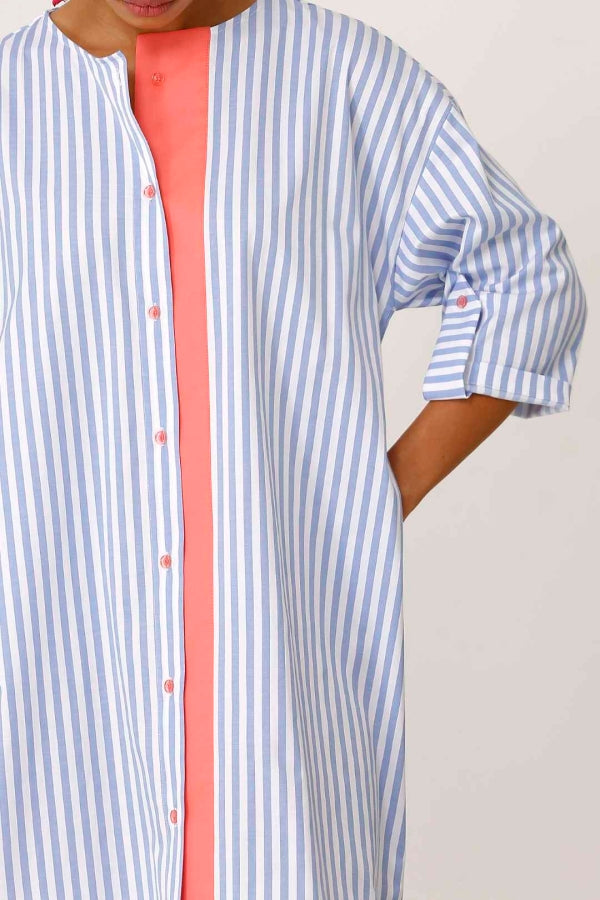 BIZE Striped Shirt Dress