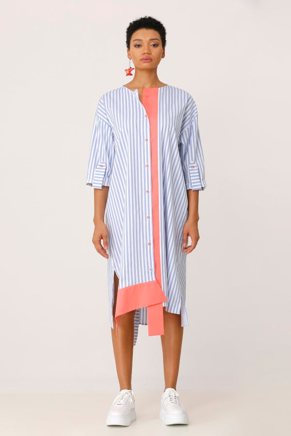 BIZE Striped Shirt Dress