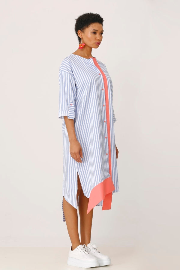 BIZE Striped Shirt Dress