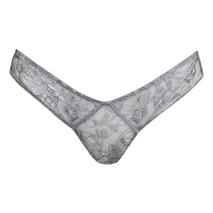 Andres Sarda Tina Shorty Thong Silver Metal