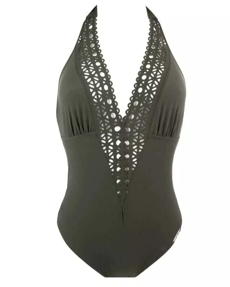 Lise Charmel Ajourage Couture Non Wire Swimsuit Plunging Neckline