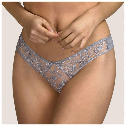 Andres Sarda Tina Shorty Thong Silver Metal