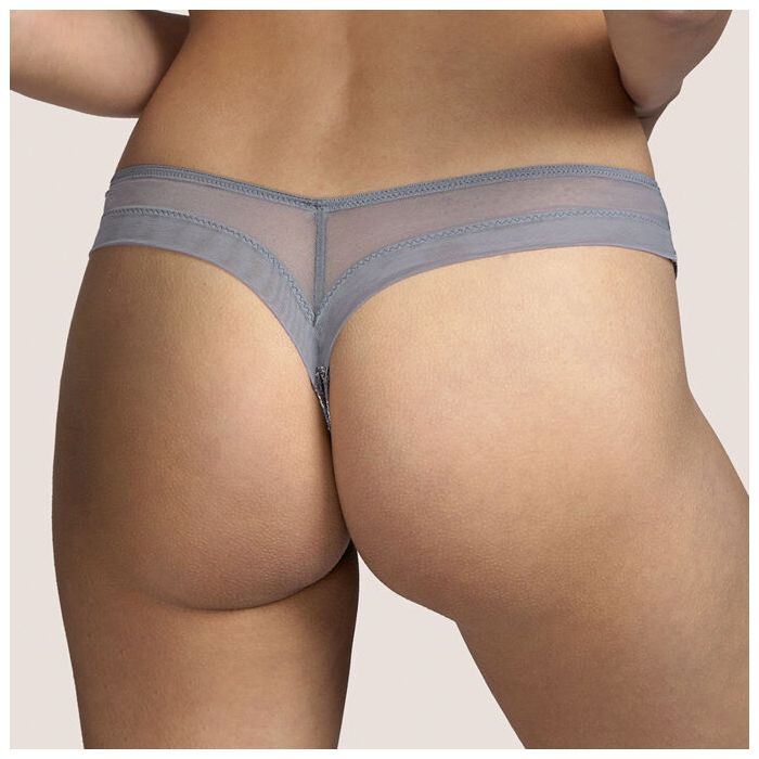 Andres Sarda Tina Shorty Thong Silver Metal