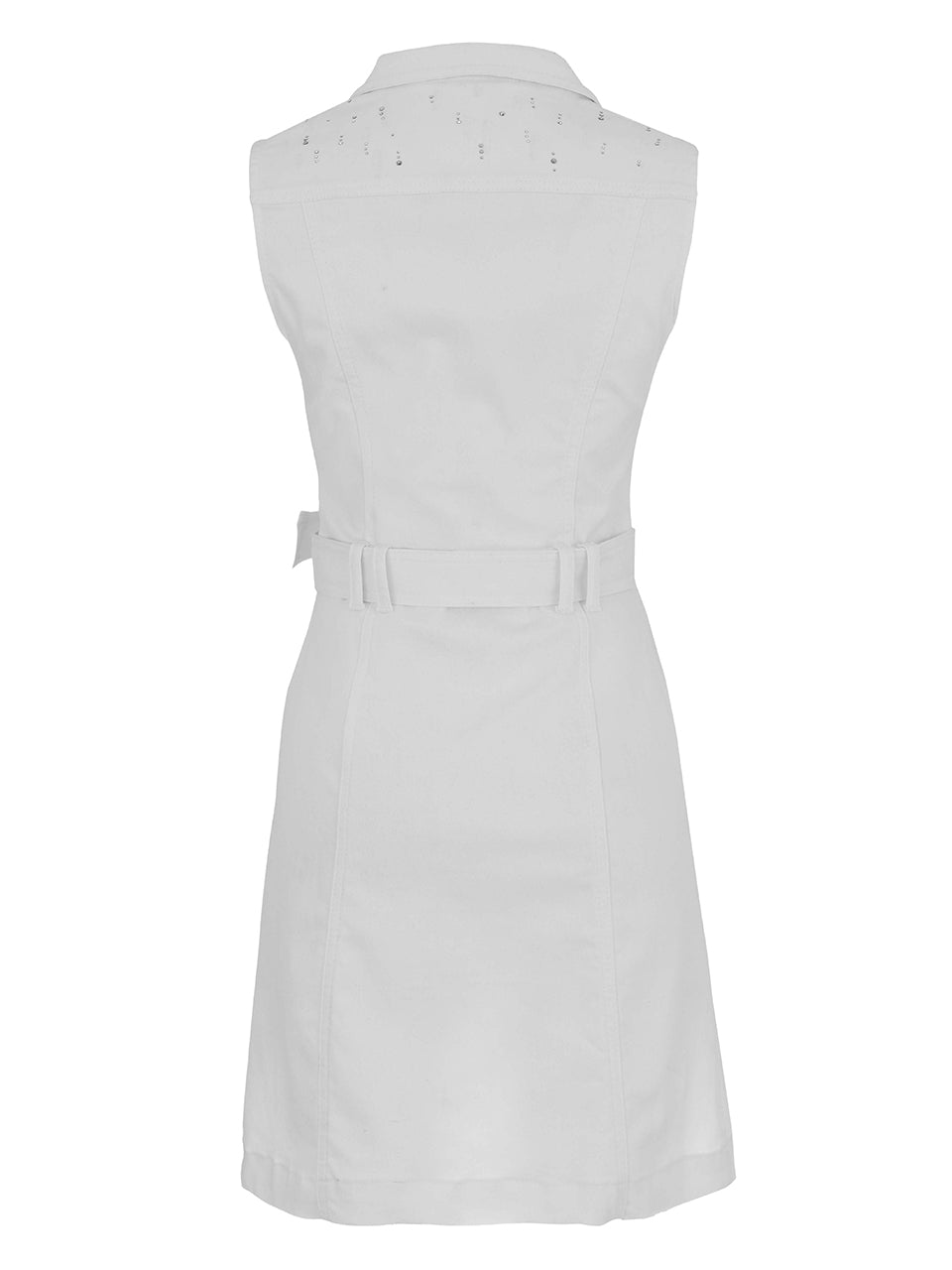 Dolcezza 'White Is White Zip Dress With Rhinestone Detail - Style 25196