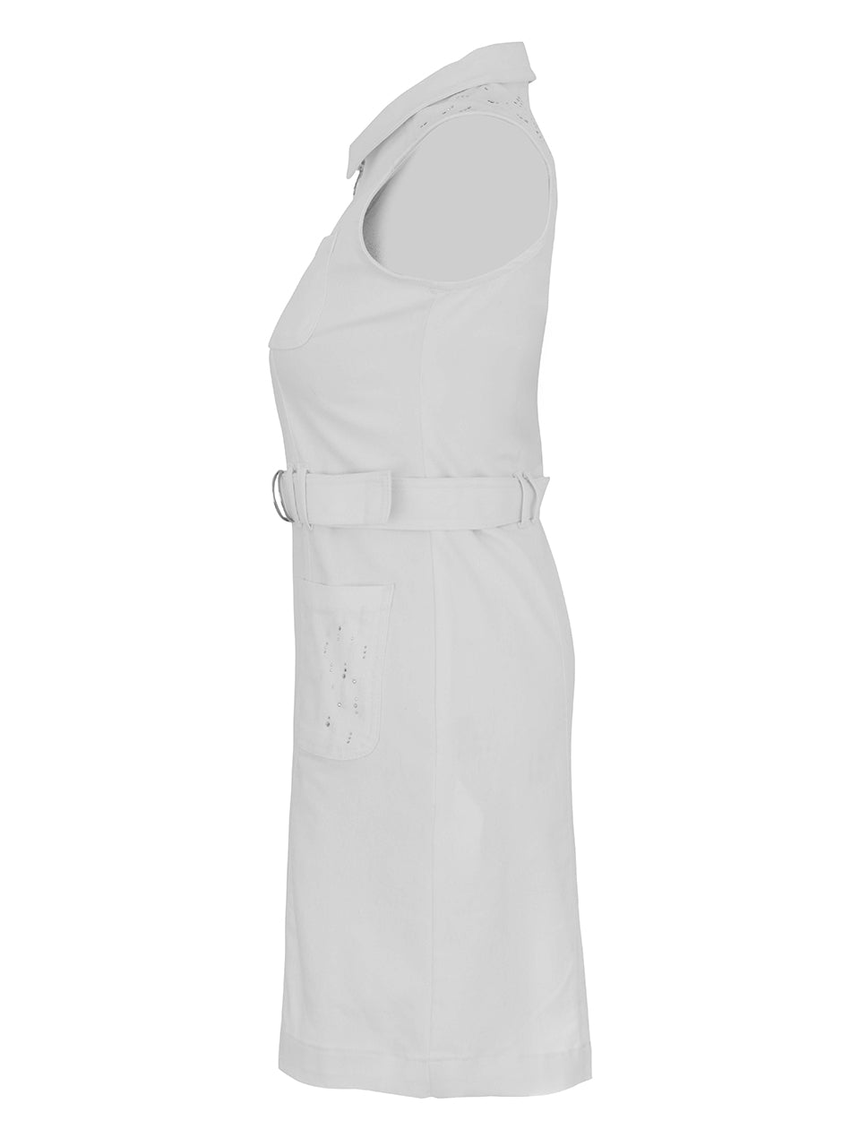 Dolcezza 'White Is White Zip Dress With Rhinestone Detail - Style 25196