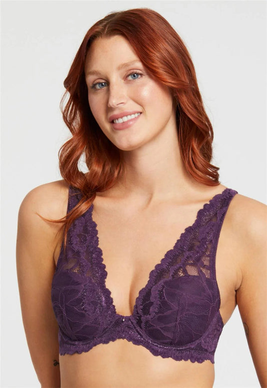 Montelle Lace Royal Mystique Empire Underwire Plunge Bra 9531
