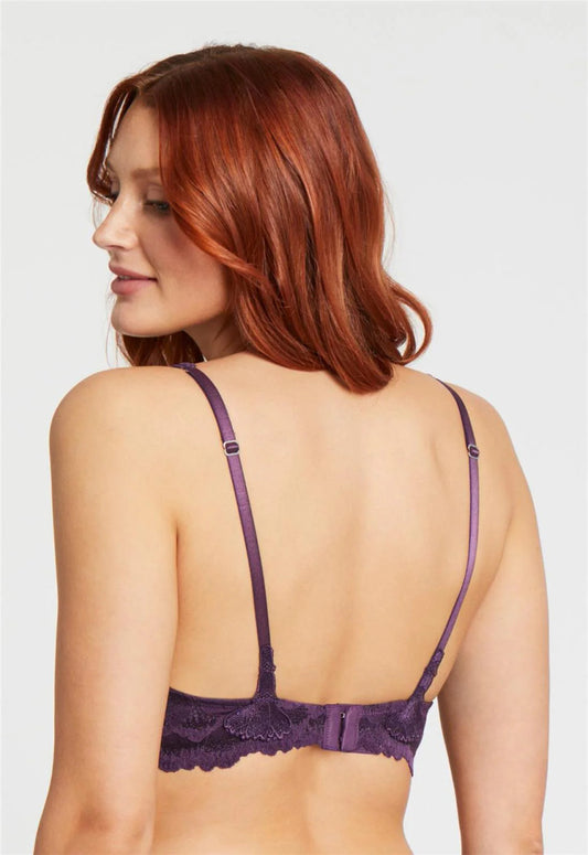 Montelle Lace Royal Mystique Empire Underwire Plunge Bra 9531