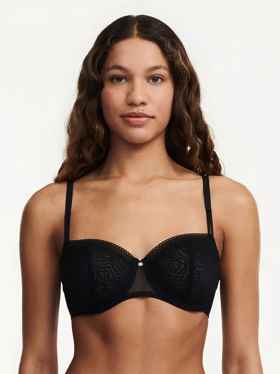 Chantelle  C Jolie Lace Unlined Demi Bra - Black