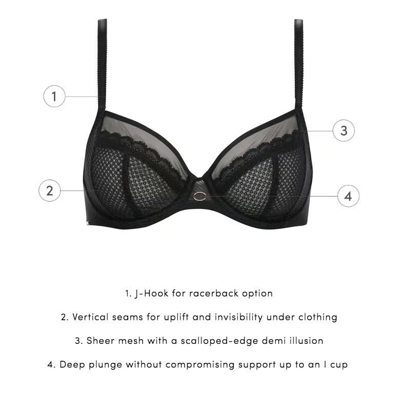 Chantelle Parisian Allure Unlined Plunge Bra - Black C22310-001