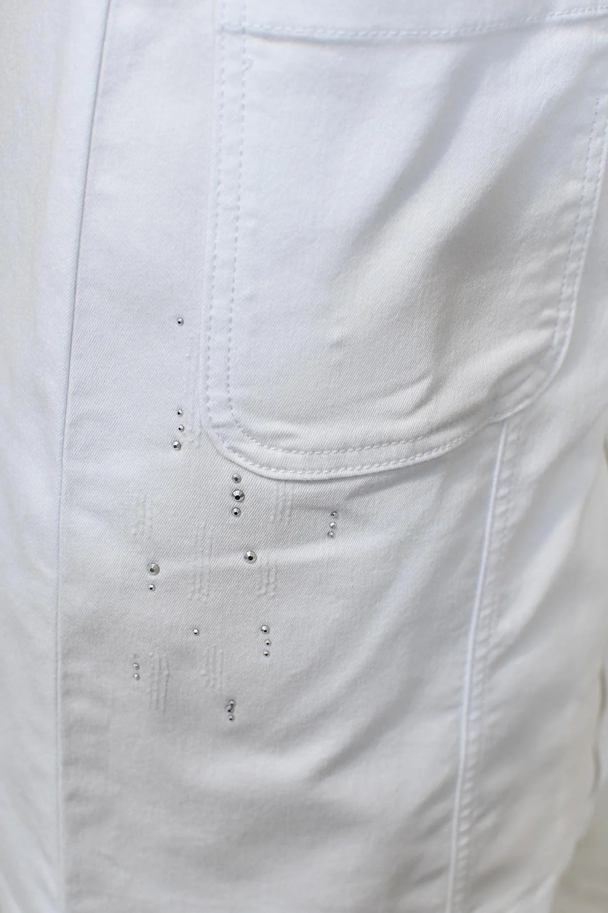 Dolcezza 'White Is White Zip Dress With Rhinestone Detail - Style 25196