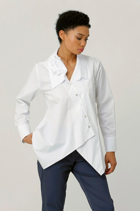 Bize Asymmetrical Shirt - Coral