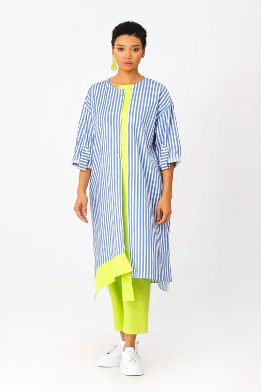 BIZE Striped Shirt Dress